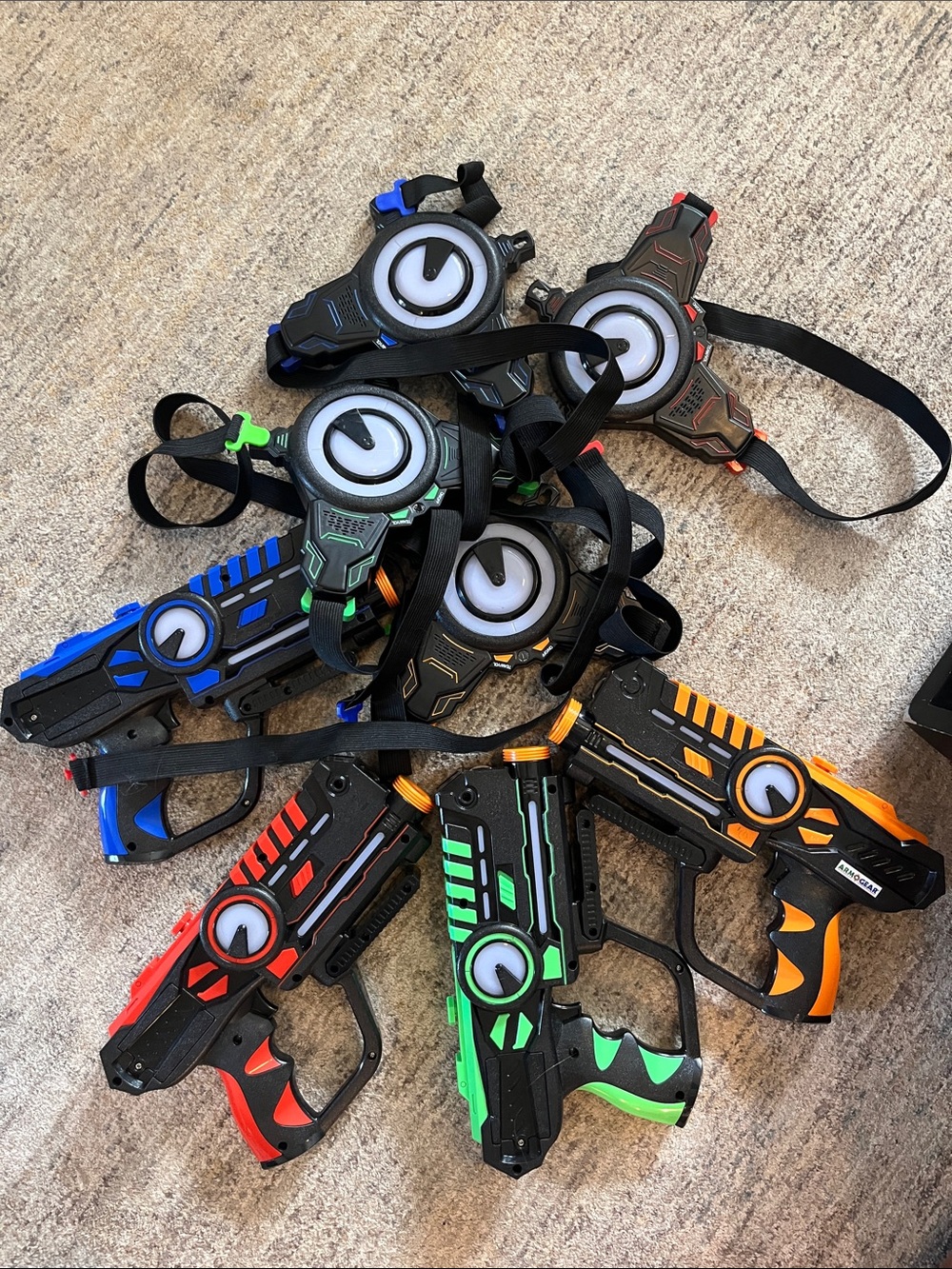 Multicolor Electronic VR-Style Laser Tag Gun Set — Red, Blue, Green, Orange